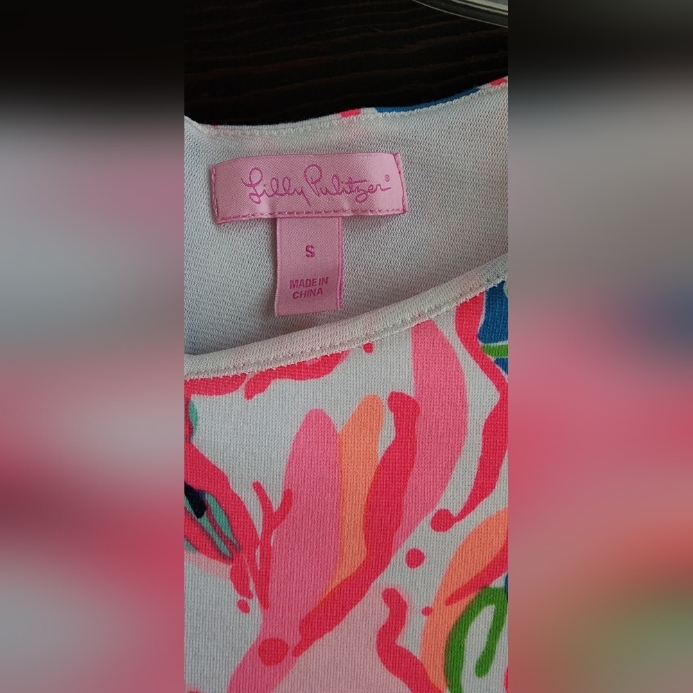 Lilly Pulitzer Pink and Blue Floral Mini Dress - Picture 2 of 6